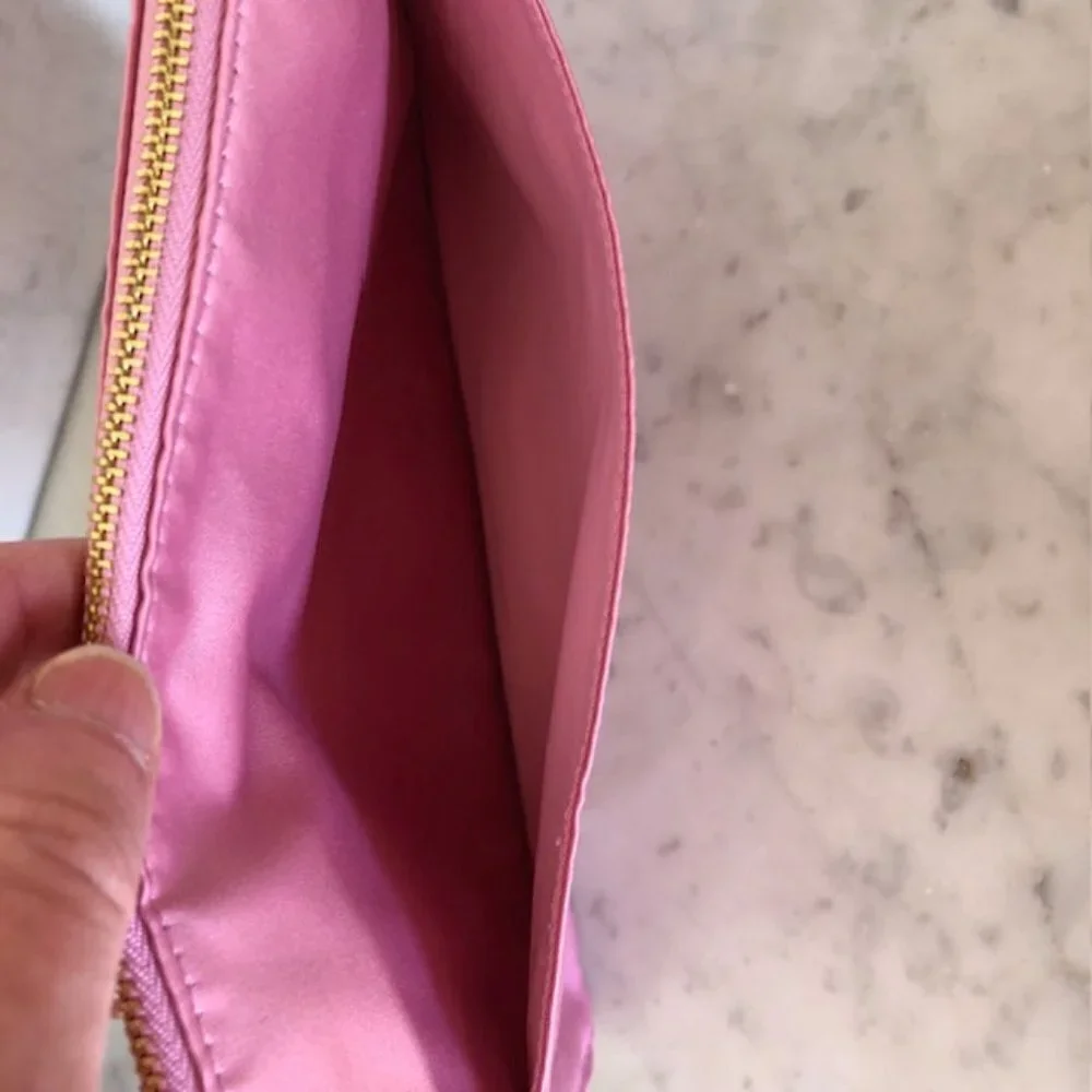 PRADA CANDY Set of Cosmetic Bags Pink Fabric Zip Top Rectangular NWOT